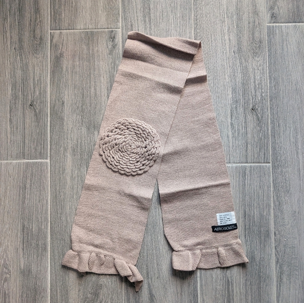 Aerosoles Camel Embellished Prairie Knit Scarf